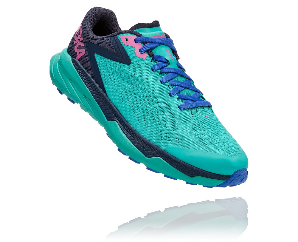 Hoka One One Zinal Terränglöparskor Dam Gröna/MörkGula - SE-9328370